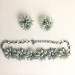 Vintage Floral Necklace and Earrings Set